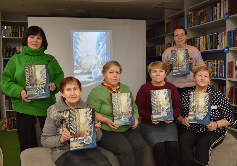 Мастер-класс по рисованию акрилом на холсте "Утро в лесу".